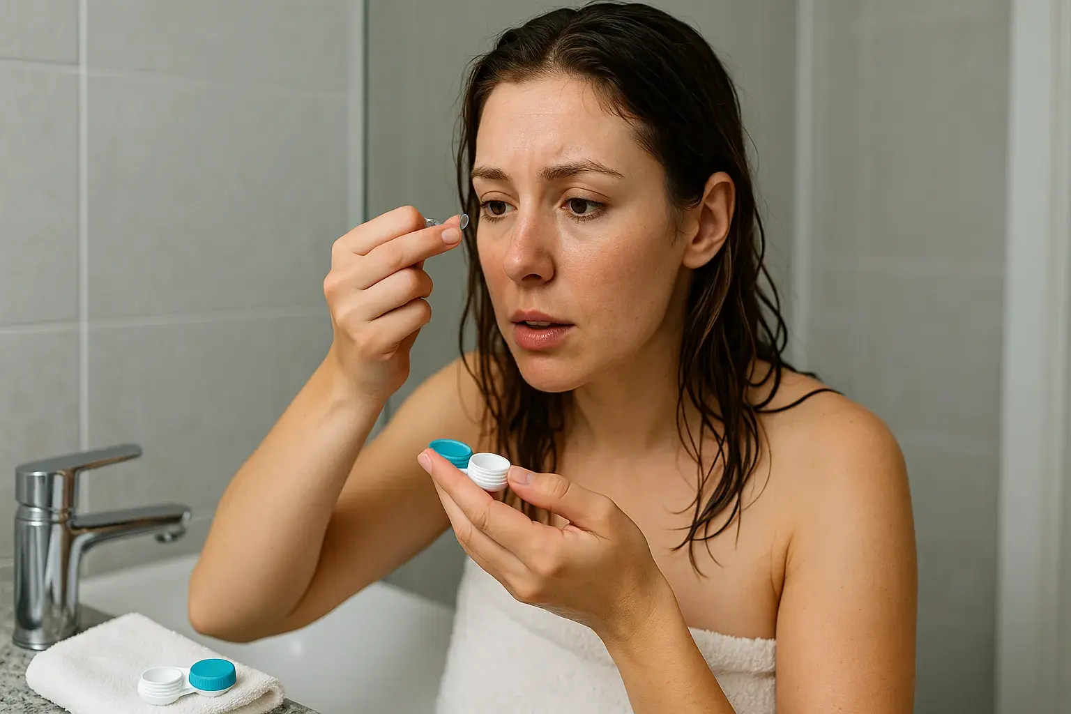 me puedo bañar con lentes de contacto